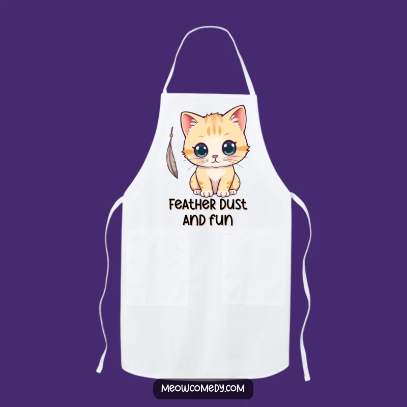 Funny Kawaii Cat Feather Play Apron: Add Whimsy to Your Kitchen Adventures