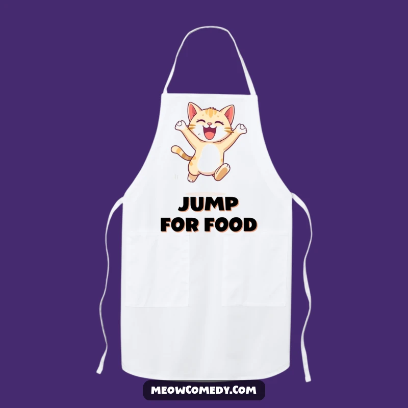 Funny Cat Leap Apron: Cook With Energy