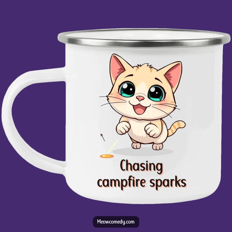 Funny Cat Laser Camping Mug - Hilarious Outdoor Adventure Gift