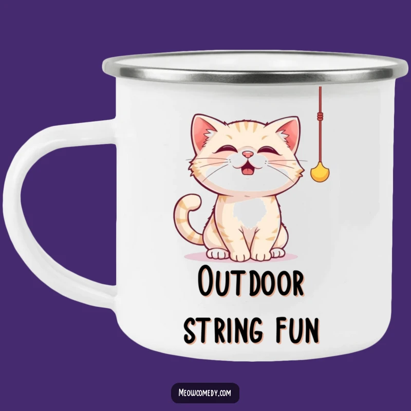 Durable Funny Cat String Toy Camping Mug: Playful Adventures for Cat Lovers