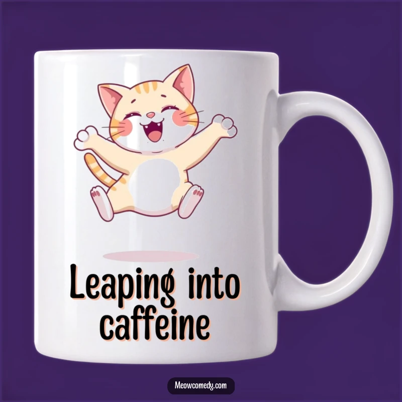 Funny Graceful Cat Leap Mug - Joyful Feline Acrobat's Perfect Gift