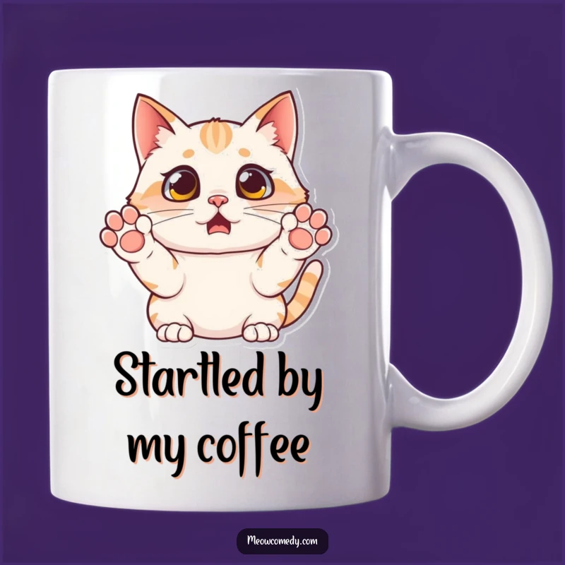 Funny Surprised Cat Mug - Hilarious Frightened Feline Gift for Cat Lovers