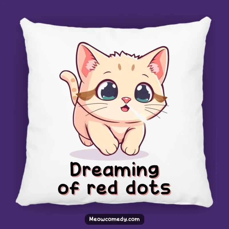 Funny Kawaii Cat Laser Dot Pillow - Cozy Playfulness, Cute Pet Gift Accent