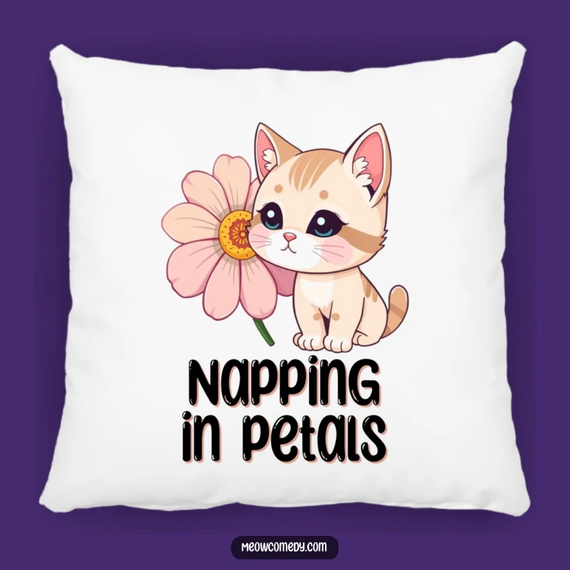 Funny Cat Flower Sniff Pillow - Cozy and Hilarious Nature Accent Gift