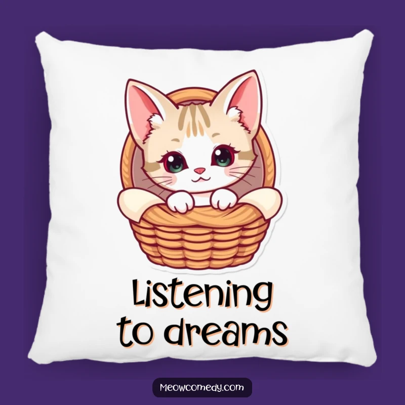 Funny Kawaii Cat Basket Pillow - Cozy Comfort, Cute Pet Gift Accent
