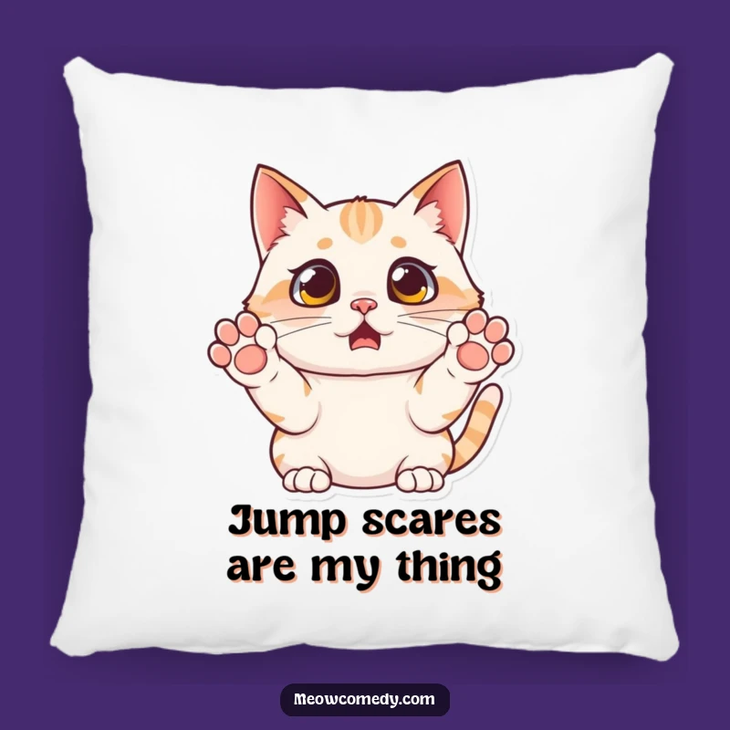 Funny Surprised Cat Pillow - Cushion Your Space with Humorous Shock