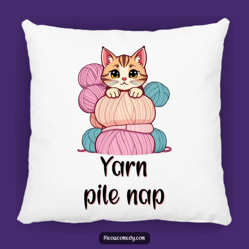Cozy Funny Mischievous Cat Yarn Pillow: Soft Comfort with Playful Peek