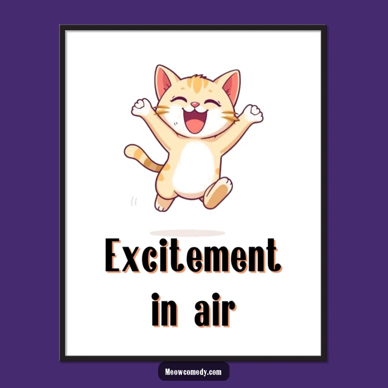 Funny Cat Leap Digital Art: Instant Energy Gift