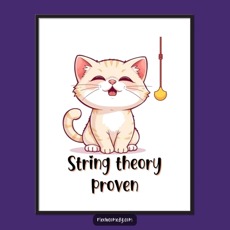 Funny Cat String Toy Digital Art: Instant Playful Decor, Perfect Printable Funny Gift