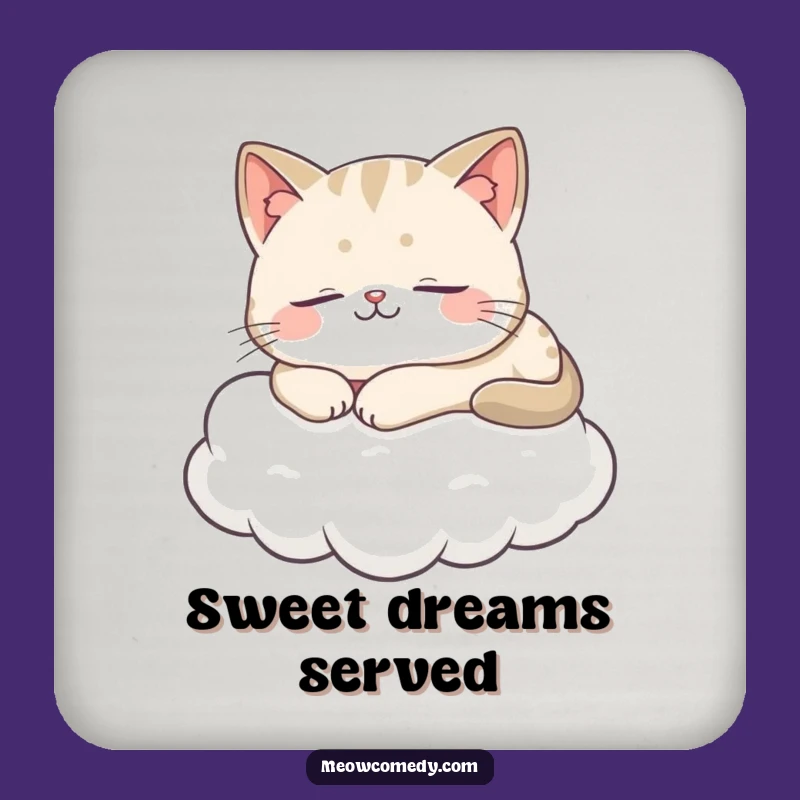 Funny Cat Cloud Nap Coaster Set - Hilarious Protection for Peaceful Homes Gift