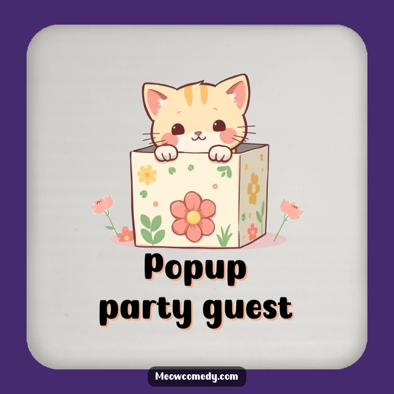 Funny Kawaii Cat Box Coaster: Protect Surfaces, Cute Gift