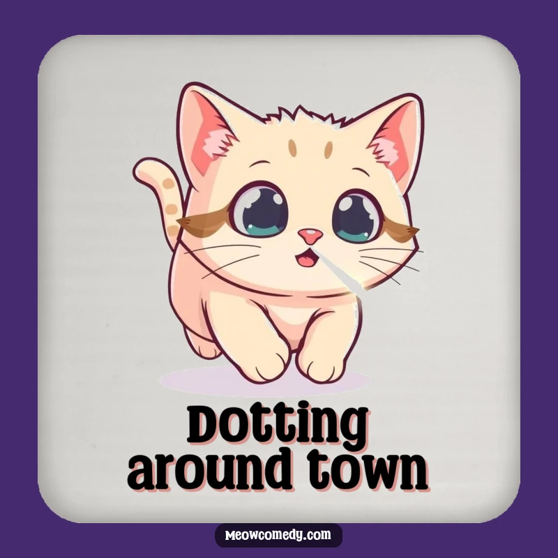 Funny Kawaii Cat Laser Dot Coaster - Protect Surfaces with Playfulness, Cute Gift