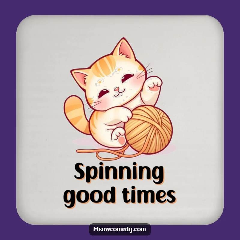 Funny Cat Yarn Coaster - Protect Surfaces with Playful Feline Style