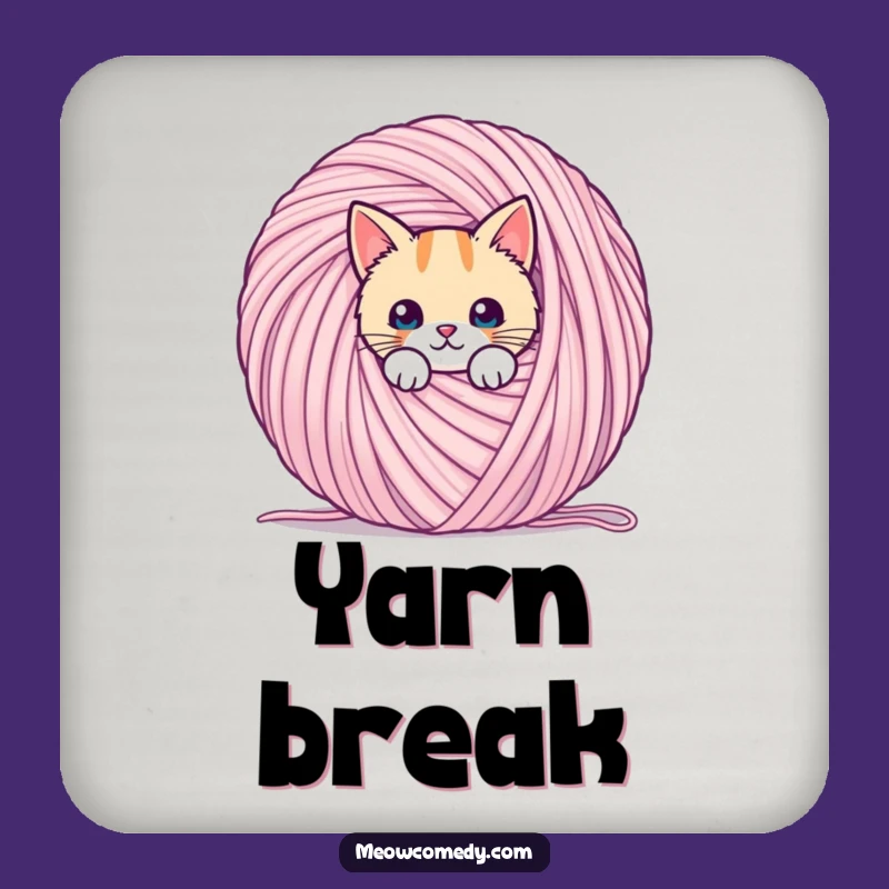 Funny Kawaii Cat Yarn Coaster Set: Playful Table Protection Gift
