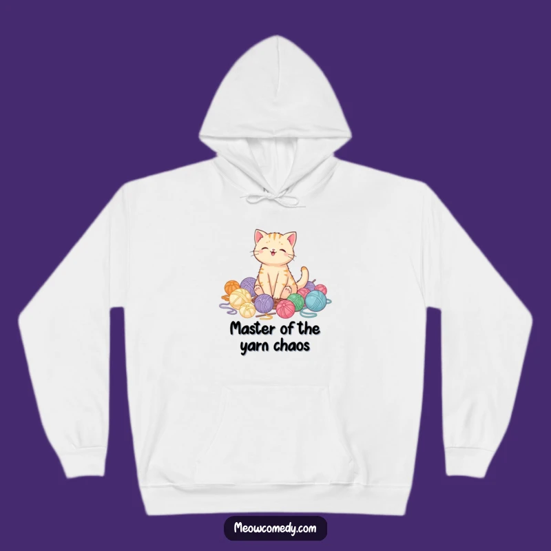 Cozy Funny Kawaii Cat Hoodie, Perfect Warm Gift for Yarn Lovers