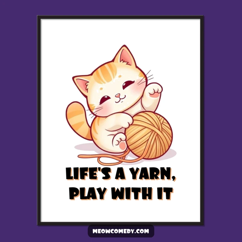 Free Printable Cat Yarn Wall Art: Whimsical Downloadable Decor for Cat Lovers