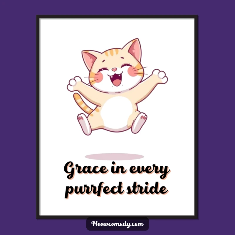 Free Printable Happy Cat Wall Art: Elegant Downloadable Decor for a Touch of Grace