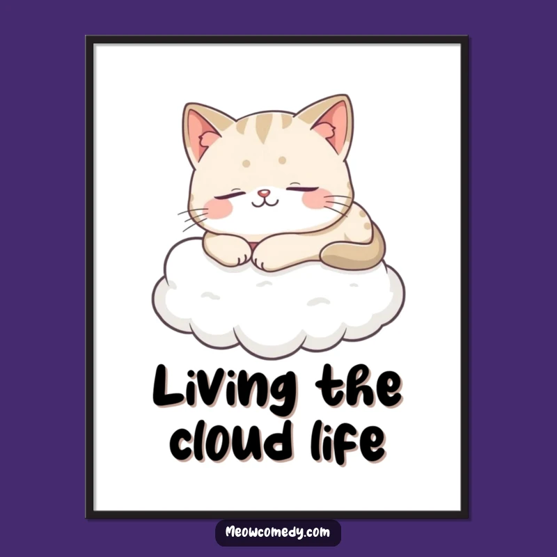 Free Printable Wall Art: Cozy Cat Nap - Serene Downloadable Art!