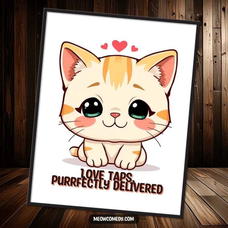 Funny Free Printable Wall Art: A friendly cat offers a gentle headbutt with love, a sweet downloadable art piece.