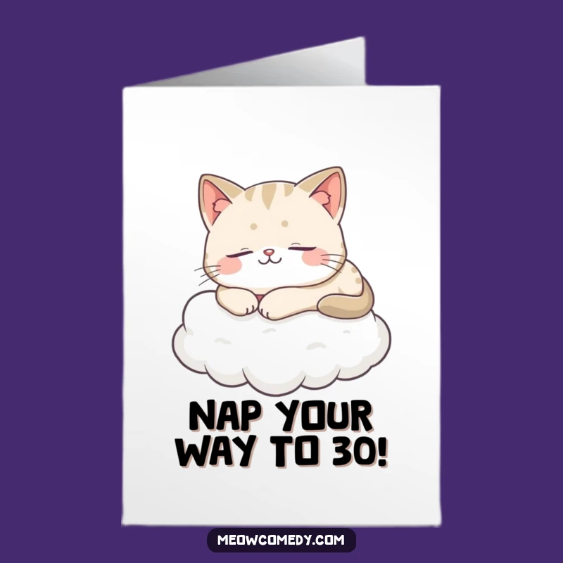 Free Printable Birthday Card: Cozy Cat Nap - Sweet & Funny Downloadable Gift!