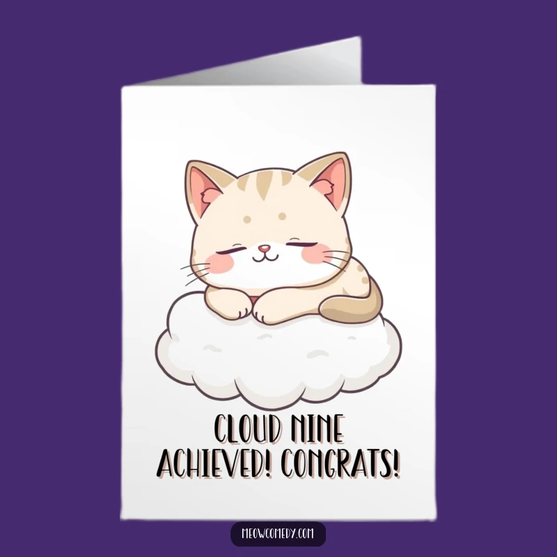 Free Printable Congrats Card: Serene Cat Nap - Relaxing Downloadable Celebration!