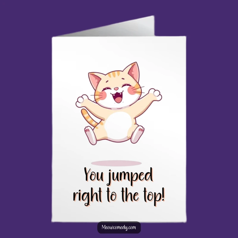 Free Printable Happy Cat Congrats Card: Celebrate Success with this Elegant Downloadable