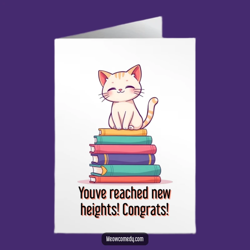 Free Printable Congrats Card: Book Cat Achievement - Funny Downloadable Gift
