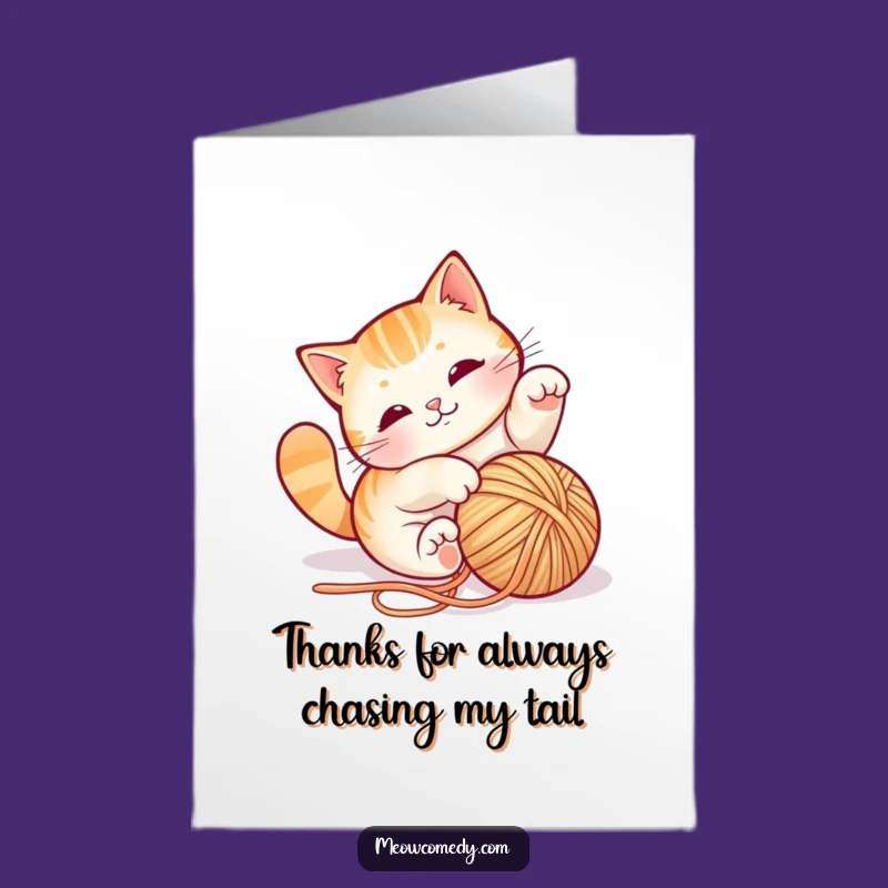 Free Printable Cat Yarn Thank You Card: Sweet Downloadable for Expressing Gratitude