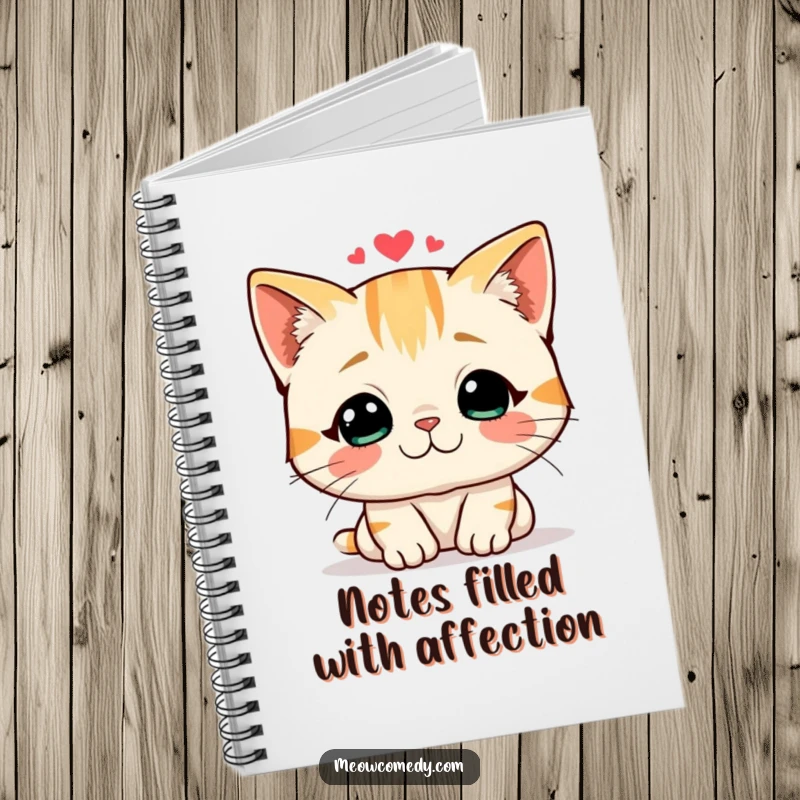 Funny notebook featuring a friendly cat giving a gentle headbutt, ideal for jotting down loving thoughts.