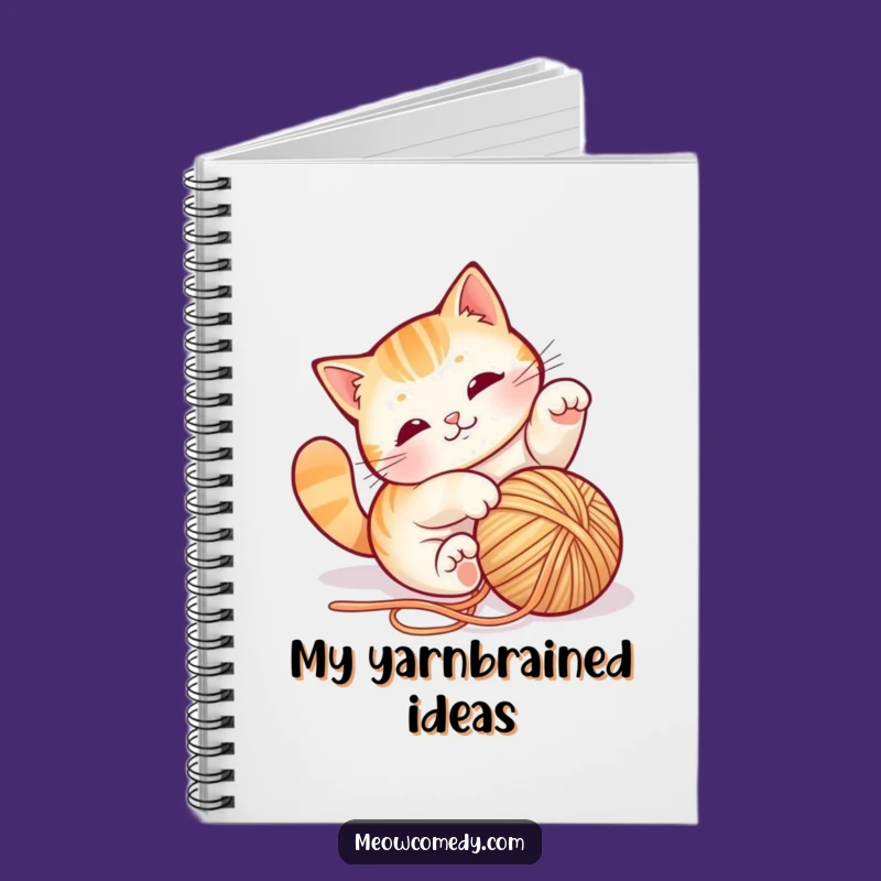 Funny Cat Yarn Notebook - Jot Down Your Thoughts with Feline Flair