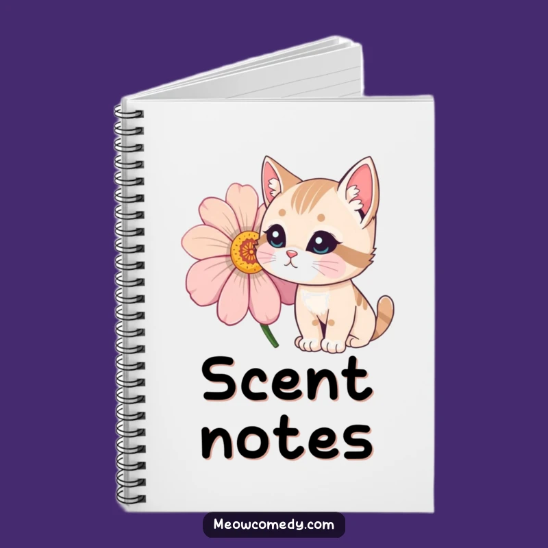 Funny Cat Flower Sniff Notebook - Hilarious Journal for Curious Minds Gift