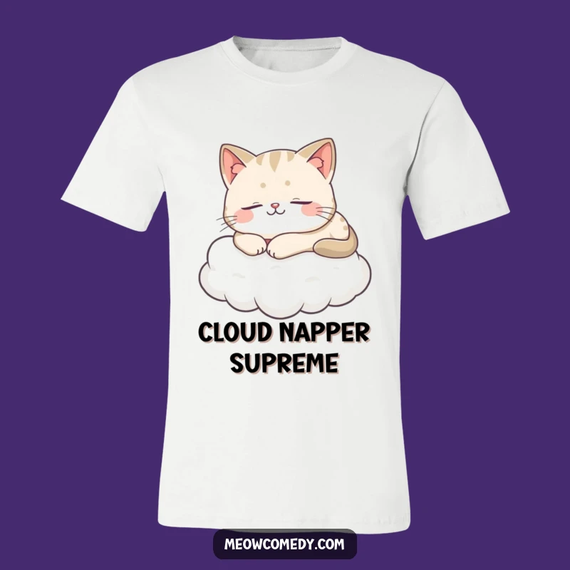 Funny Cat Cloud Nap Tee - Comfy and Hilarious Sleepy Feline Shirt