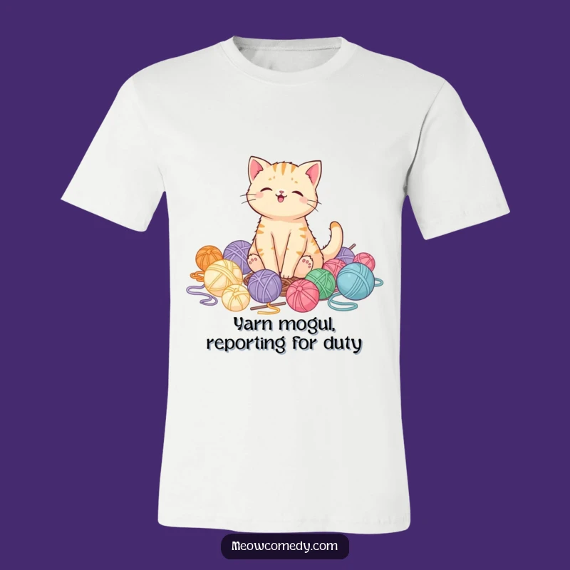 Funny Kawaii Cat Yarn Chaos T-Shirt, Hilarious Gift for Cat Enthusiasts