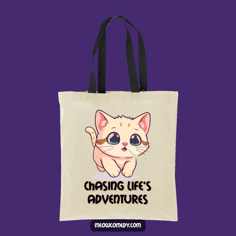 Funny Kawaii Cat Laser Dot Tote Bag - Carry the Fun, Cute Pet Gift